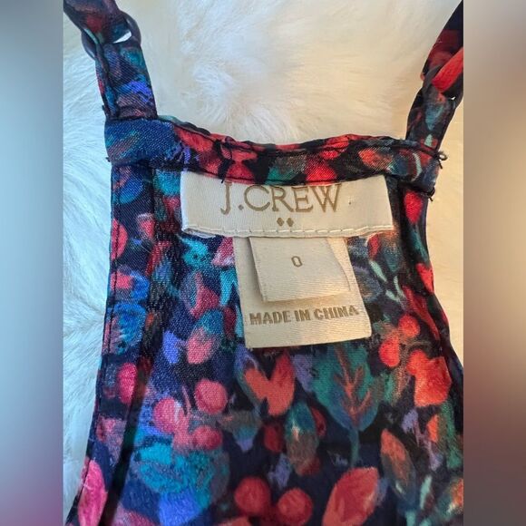 J. Crew Blue/Red Pattern Silk Camisole Top Sz 0 - Picture 3 of 8